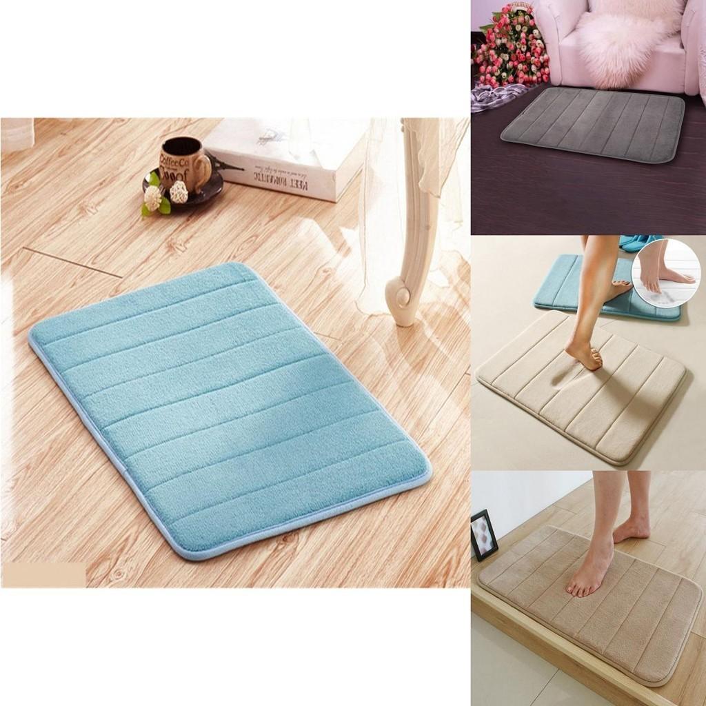 Tapis de bain en mousse à mémoire de forme luxueusement doux avec velours corail et fond antidérapant
