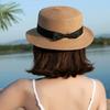 Elegant Straw Hat With Bows Detail Comfortable Women's Straw Garden Headwear For Bridal Party Church Occasion