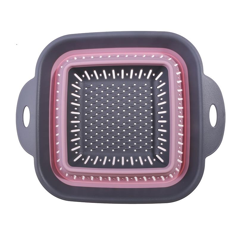 Silicone Kitchen Foldable Storage Basket Collapsible Colander Strainer Fruit Vegetable Drainer Kitchen Draining Filter Organzier