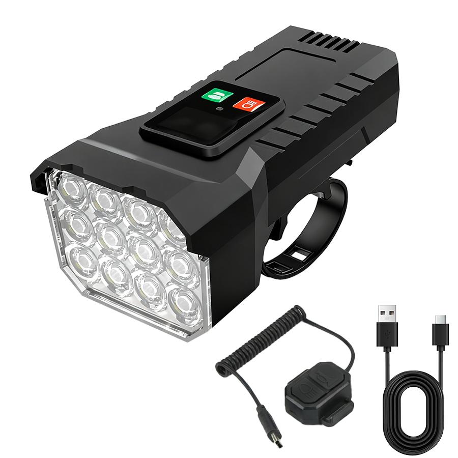 Cycling Bicycle Front Rear Light Bike Type C Rechargeable Headlight Light MTB Waterproof 12 LED Lantern Bicycle Accessories
