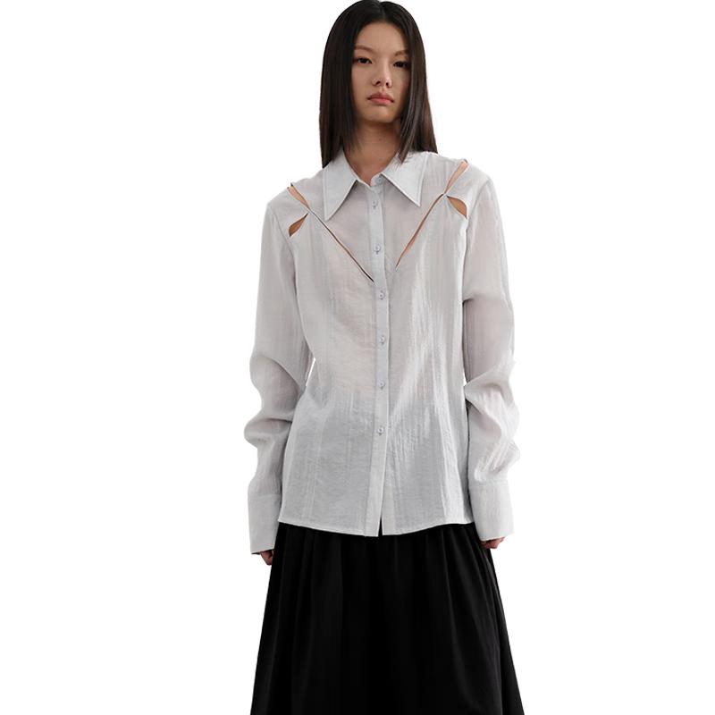GREEN BELT Women s Segmented Design Breathable Slimming Shirt L