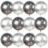 12Pcs 10inch Disco Ball Balloon Silver 4D Ball Party Decoration Product Suitable For Birthdays Weddings And Dances Balloons 5