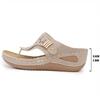 2025 Summer Plus Size Round Toe Thick Sole Hollow Out Thong Sandals for Women