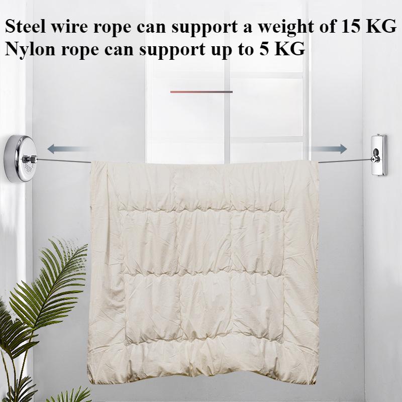 Stainless steel extendable steel wire clothesline drying rack balcony invisible non perforated shrinkage clothes drying rack