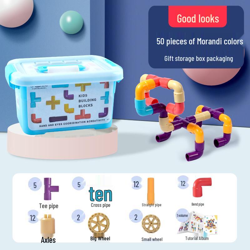 Kids Interlocking Plastic Building Blocks - Creative Educational Toy for Boys and Girls