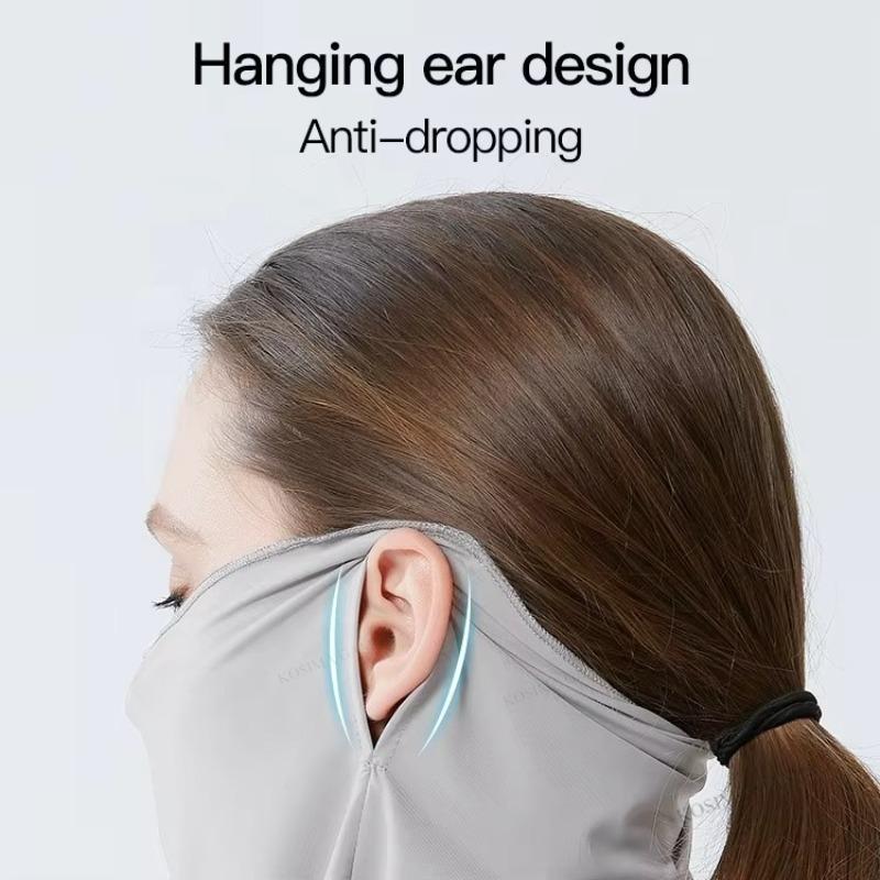 Women UPF50 Sunscreen Mask Outdoor Activities Ice Silk Face & Neck Cover Bandana with Instant Cooling 4-Way Stretch for Cycling