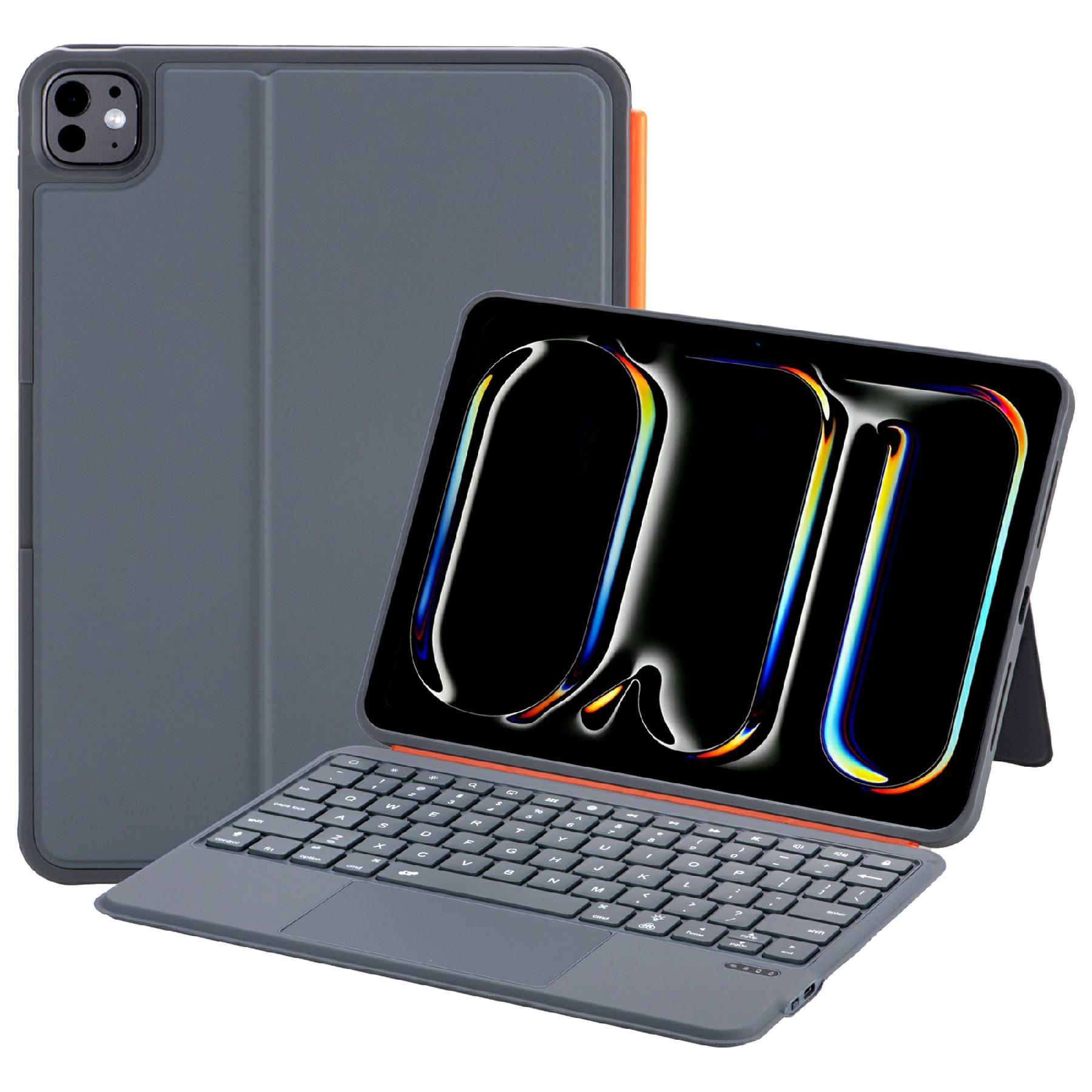 

K07 For iPad Pro 11 (2024) M4 Leather Cover Magnetic Detachable Smart Touchpad Bluetooth-compatible Keyboard with Backlit A