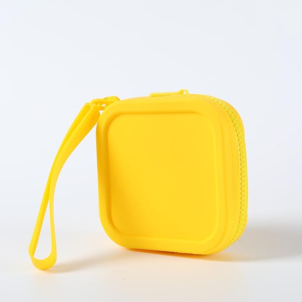 Mini Silicone Organizer Wallet Coin Purse Smooth Zipper Waterproof Travel Pouch Macaron Color Earphone Bag Students