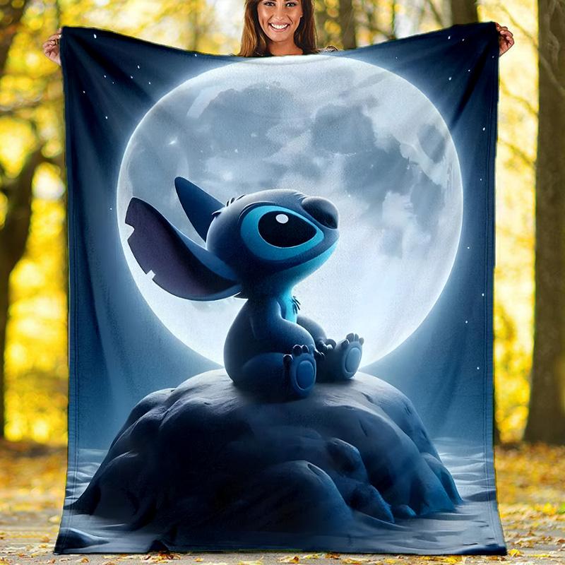 1pc S-Stitch9 Theme Blanket - Digital Print, Polyester, Cozy for All Seasons, Perfect for Outdoor, and Travel