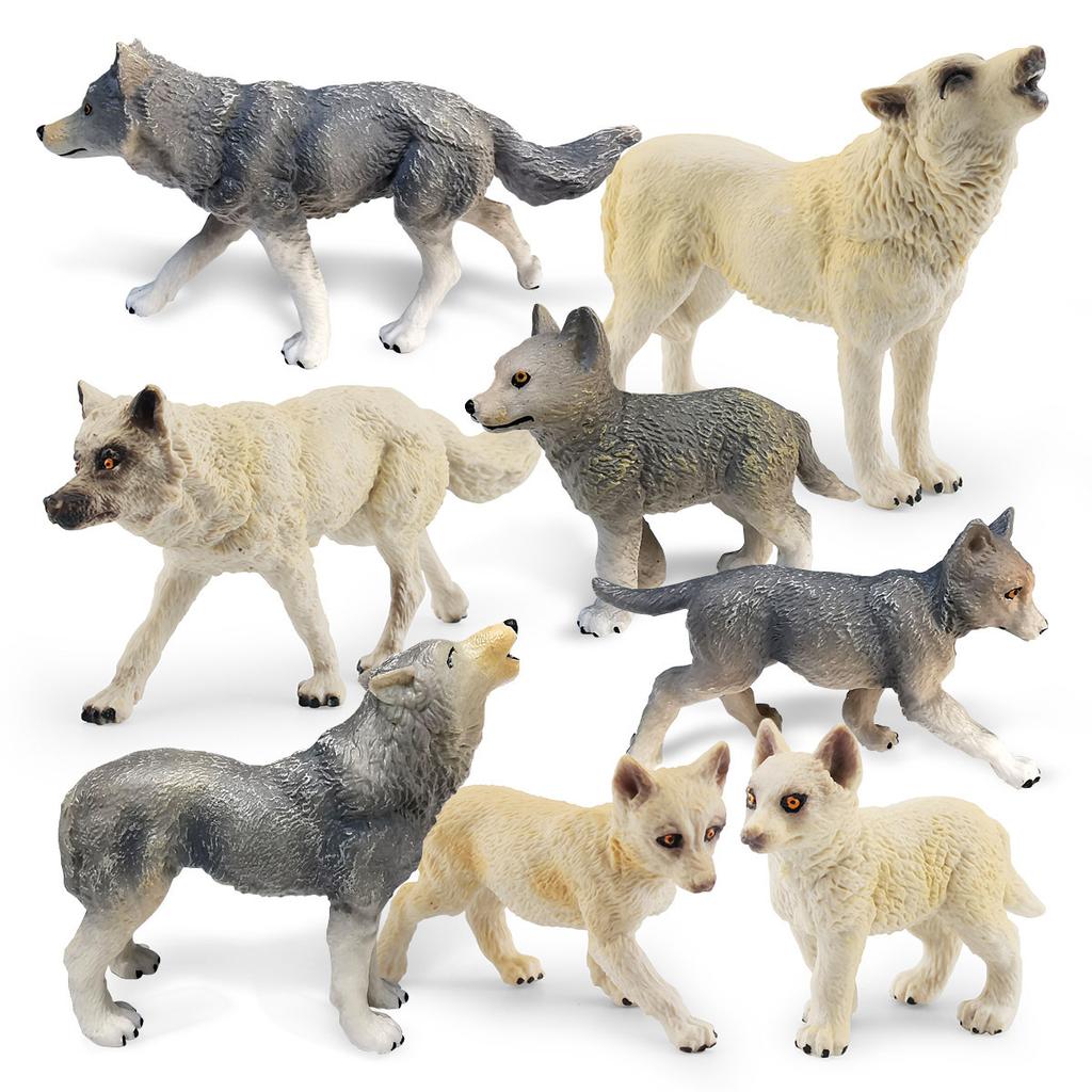 Simulation Waldtier Weißwolf Grauwolf Modell Spielzeug Sibirischer Wolf König Nordamerikanischer Weißwolf Desktop Dekoration Ornament