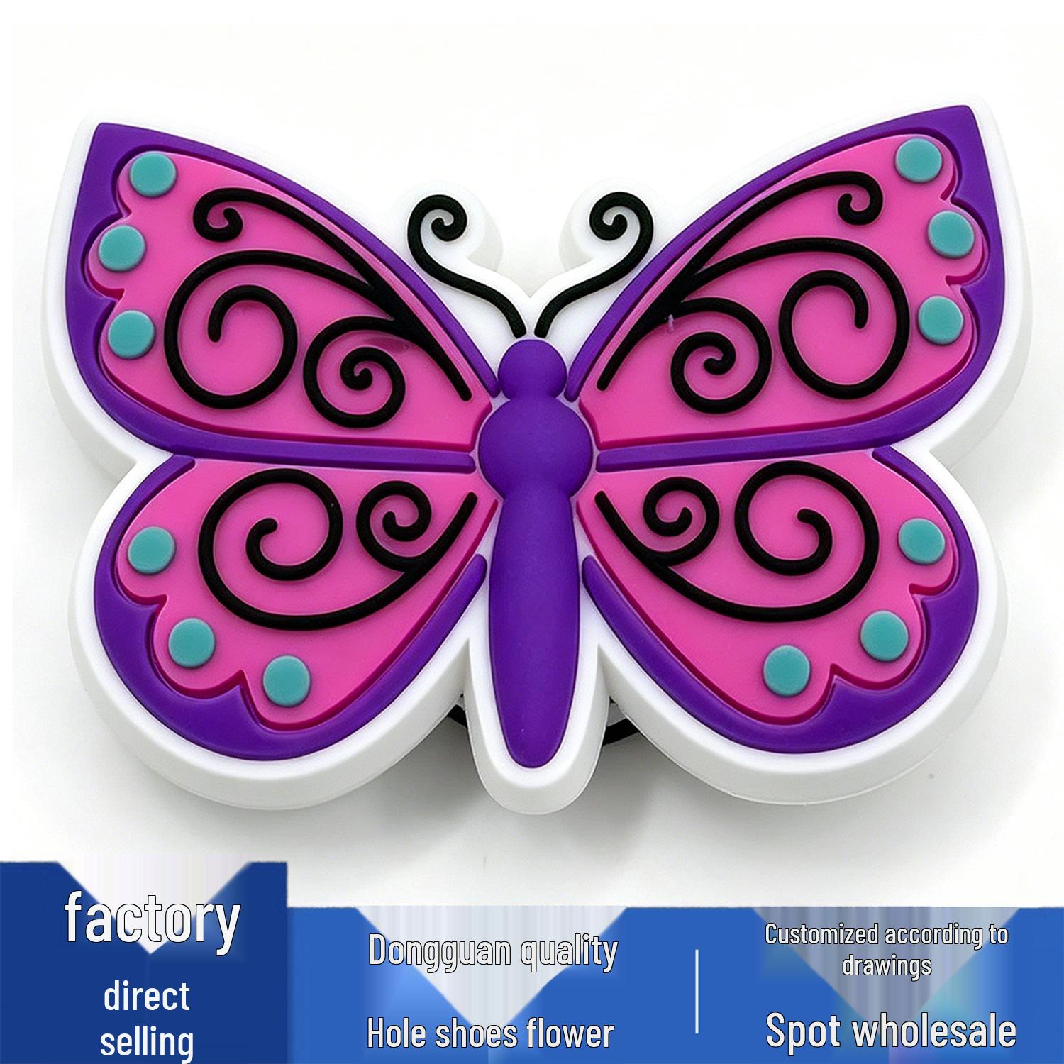 Cute Versatile Butterfly Flower PVC Shoe Charms for Crocs