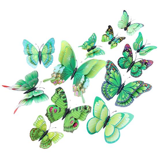 12 Pcs/Set Realistic Background Sticker Practical Durable Magnetic Butterflies Shape Wall