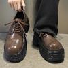 2026 New Metal Derby Shoes Men's British Style Heightening Punk Platform Shoes for Men High Quality Shoes Men Leather Original
