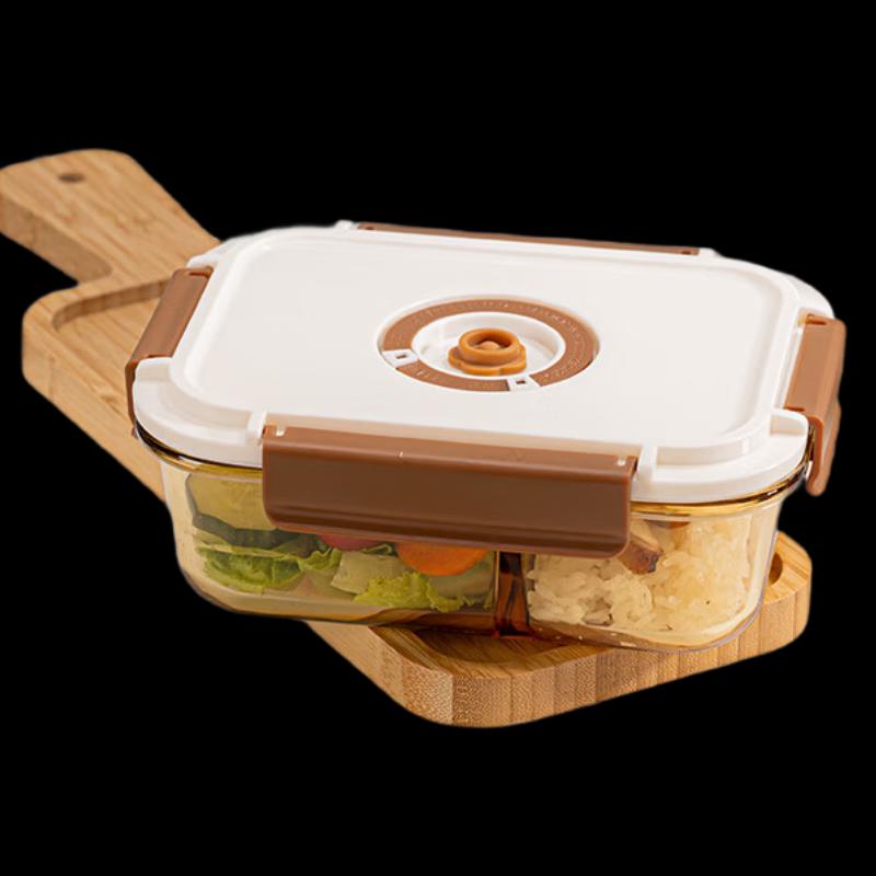 Elegant High Borosilicate Glass Divided Food Storage Container