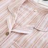2026 New Spring/Summer Couple Set 100% Cotton Striped Long Sleeve Two Piece Set and Women's Cardigan Home Clothes