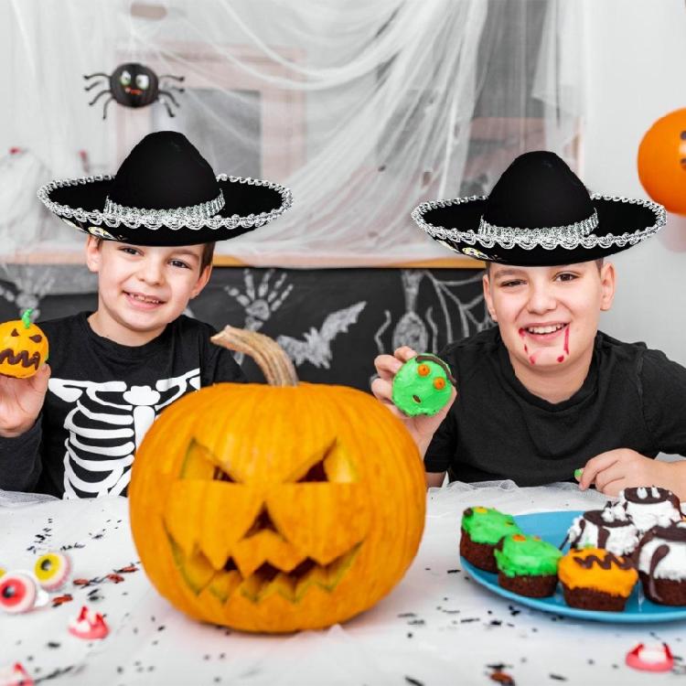 Children Fashionable Mexico Sun Hat with Unique Skull Pattern for Beach Trip and Daily Outings Festival Gathering