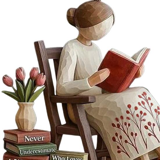 Just A Girl Who Loves Book Christmas Ornament 2D Flat Acrylic Reading Lovers Hanging