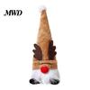 Winter Festival Decorations Christmas Gnome Figurine, Snowflake Knit Hat LED Light Up Rudolph Living Room Wall Decor Doll, Nordic Noel Plush Ornament