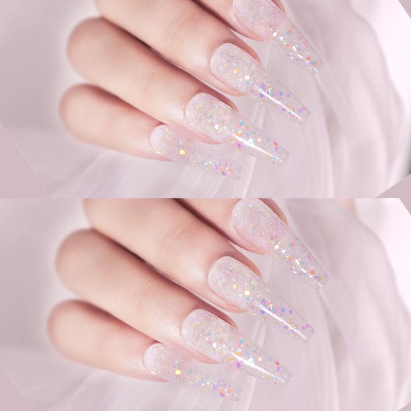 15ML Polygel für Fingernagelverlängerungen Mix Glitzer Pailletten Schmerzloser Acryl-Gebäude-Gel-Lack Hybrid-UV-Gel-Nagellack