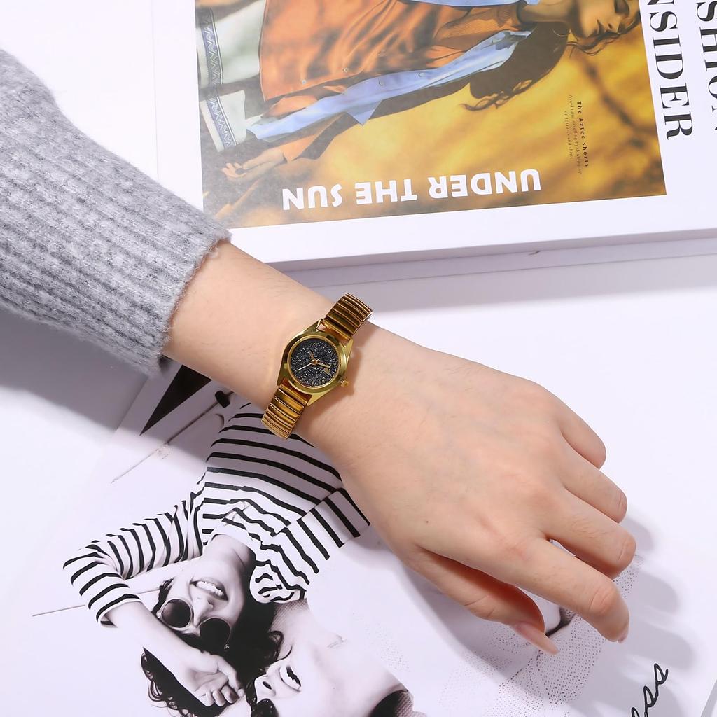 cute waterproof gold analog free stainless steel stylish quartz fashion Day gift Women's watch, display, size, strap, watch, gold, birthday, Mother's