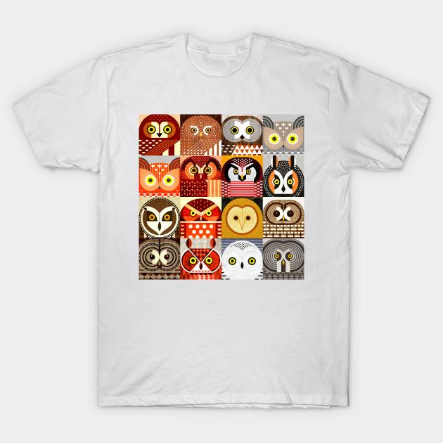 Men Black Print T-shirt North American Owls No-Cut Transfer Paper Print Cotton Tshirt XL