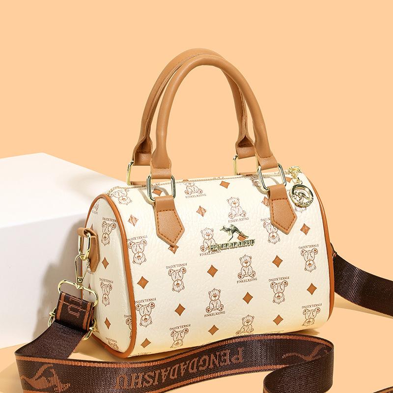 Retro-printed Boston Tote Bag - Trendy and Versatile Crossbody Bag Pillow Bag