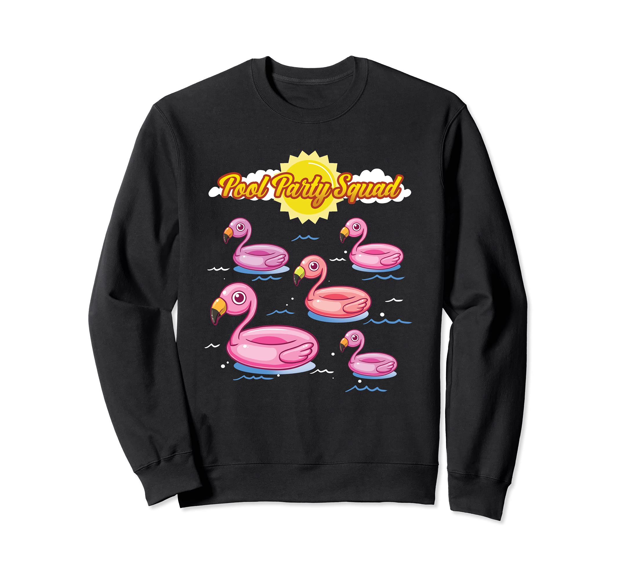 

Pool Party Squad Pink Flamingo Floater Frock Summer Party Sweatshirt чёрный