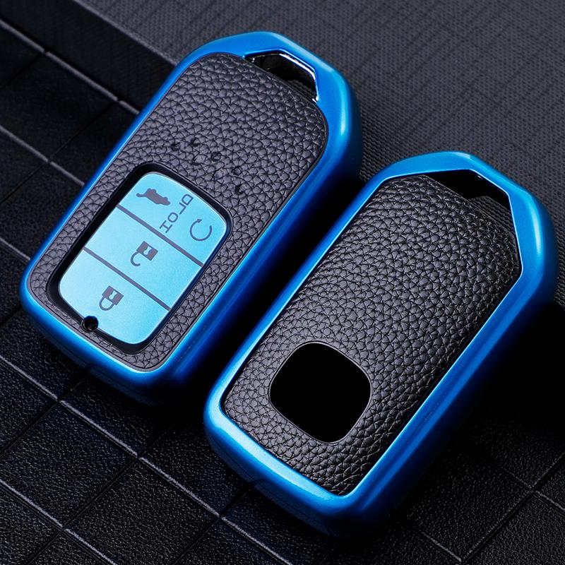 Leather TPU Car Smart Key Cover Case Fob for Honda CRV Accord Civic Vezel XRV URV HRV Pilot Fit Freed Key Protector Holder Shell