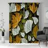 2pcs HD yellow-green maple leaf curtains everywhere Green tie digital printed curtains Home decoration style Decorate living