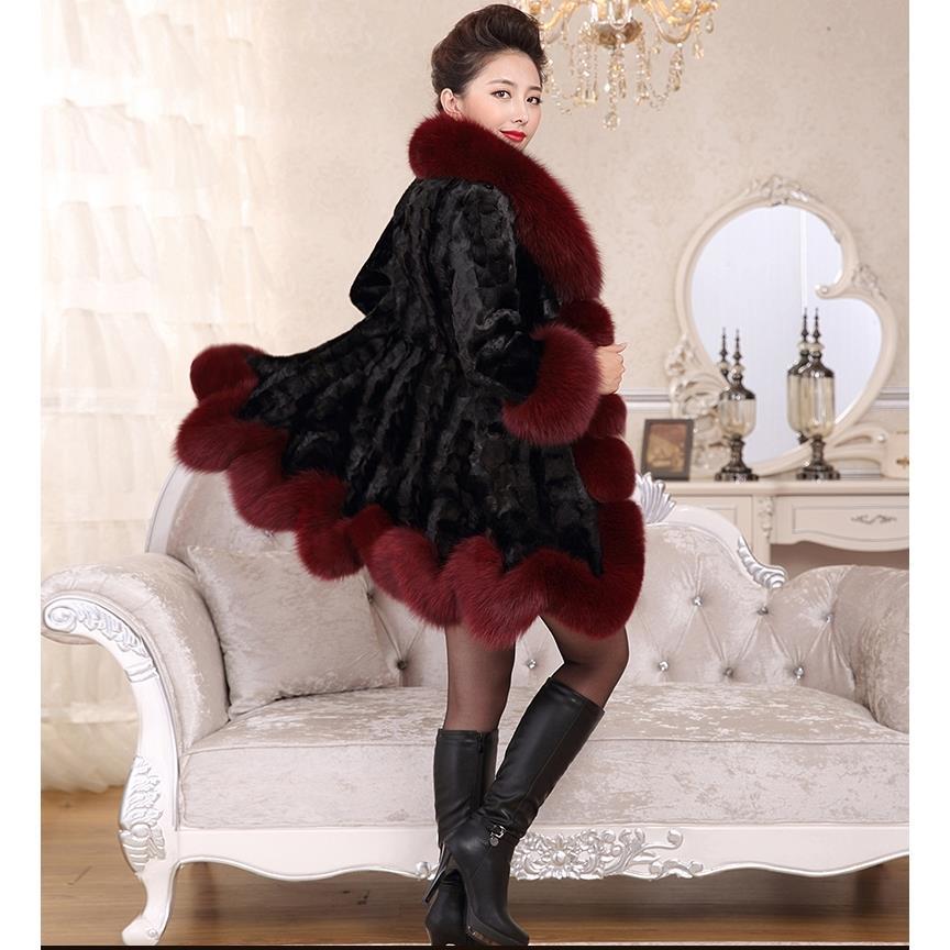 Cappotti da Donna Nuovi ArriviCappotto EleganteModa Capospalla da Donna Media LunghezzaPelliccia Sintetica di Volpe Invernaleriscaldato