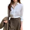 2025 Autumn Women's French Long Sleeve Acetate Satin Shirt