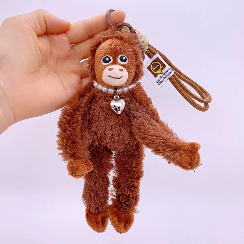 20cm Cute Little Monkey Pendant Plush Doll Animal Hanging Plushies Doll Bag Pendant Soft Stuffed Backpack Keychain Plush Dolls