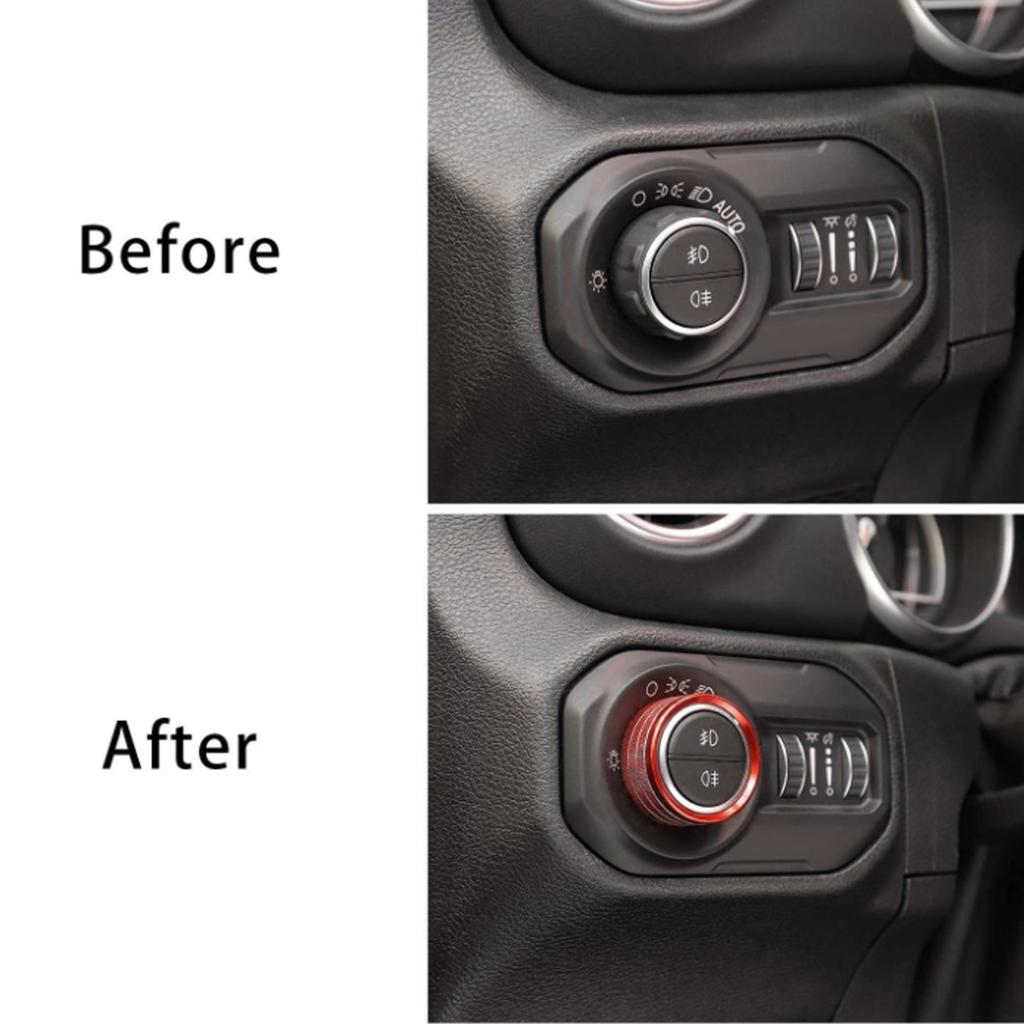   Conditioner Button Cover Headlight   Knob Trim Replacement for   JL Accessories 2018‑2021