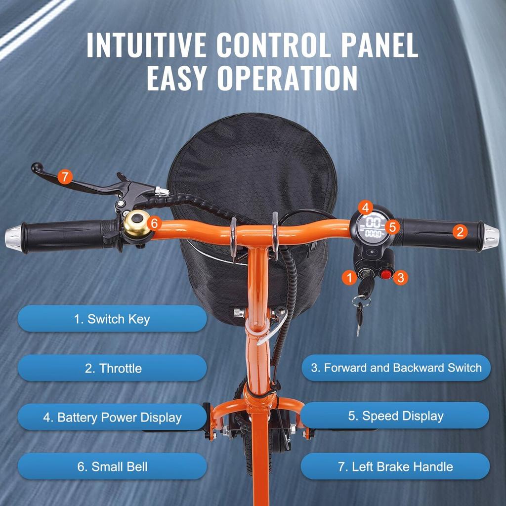 Portable 3 Wheel Mobility Scooter for Seniors 12 Mile Range Max 330LBS