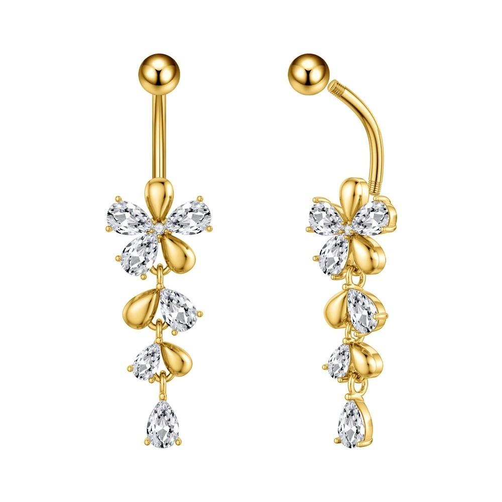 Elegant Butterfly Chain Navel Ring Exquisite Navel Button Fashion Belly Navel Stud  Body Piercing