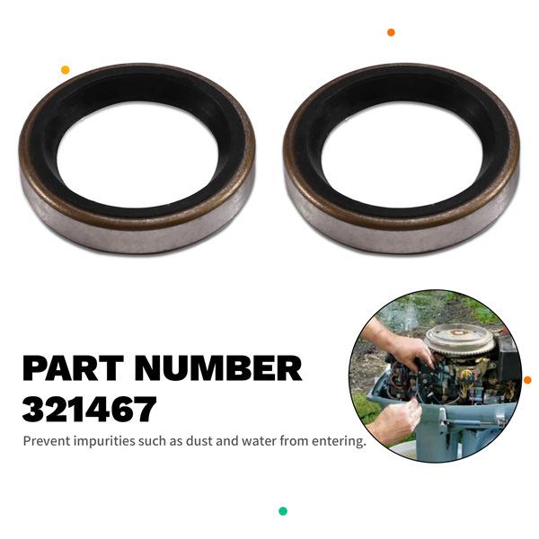 Set of 2 Rubber + Metal Oil Seals (Color: As Shown) - Model: 321467 18-2060