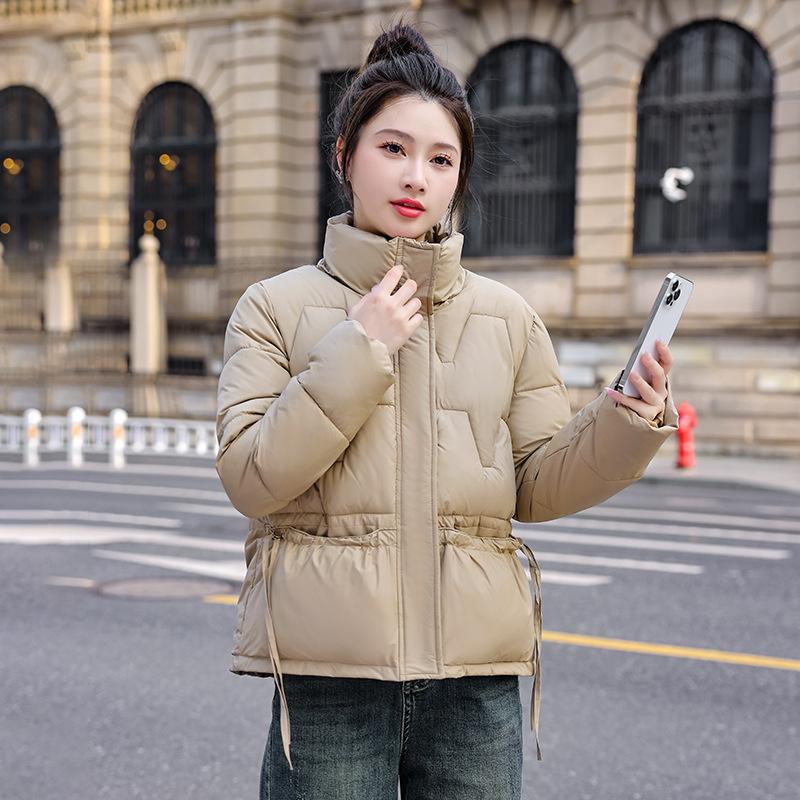 New product fashion casual stand-up collar loose version down cotton diamond design small short cotton jacket temperament short coat