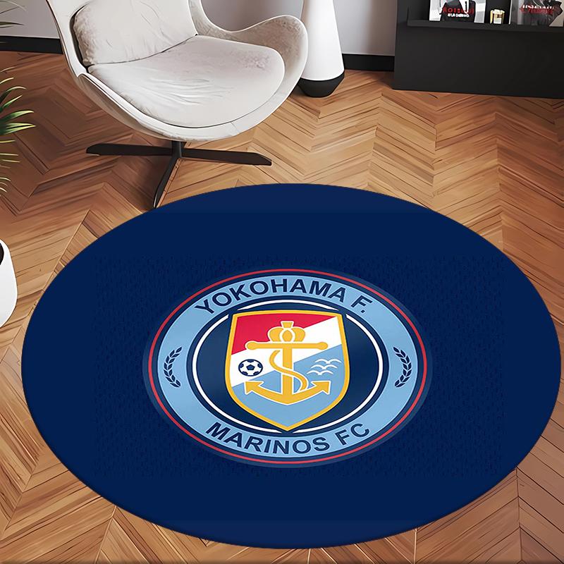 Yokohama F Marinos (1) Round Office Rug Decorative Floor Rug for Office Bedroom Living Room and Home Space