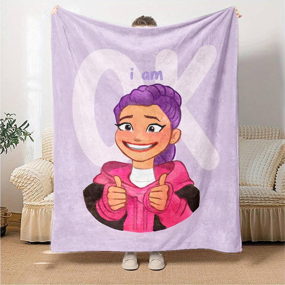 1pc KPop Demon Hunters RUMI1 Blanket, Gift, for Men and Women, Soft Blanket, Good for Sofa Bed Couch Travel, Lightweight Flannel Blanket