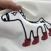 Women's Korean Cotton Cartoon Pony Embroidered Slimming Short Sleeve Summer T-shirt
