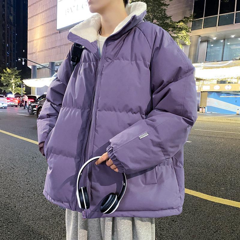 Autumn Cotton-padded Men's Jacket Autumn Stand-up Collar Solid Color Trend Casual Thickened Cotton-padded Jacket Autumn Clothing