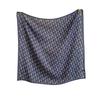 Summer thin silk scarf 71 medium square scarf blue letter high-end imitation silk wool scarf spring autumn and winter cotton and linen scarf women