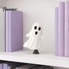 Portable Decorative Figurine Cute Ghost Night Light with Spring Base, USB Powered Mini Spooky Halloween Dynamic Ornament Tree Topper LED for