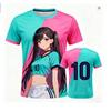 3D Print Cartoon Anime T Shirt Kids Fan Edition Football Soccer Training Jersey Sportswear Top