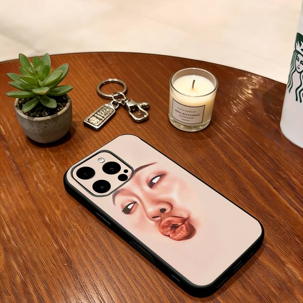 Abstract facial expression Phone Case For iPhone 17, 16,15,14,13,12,11 Plus,Pro Max, Others Soft Black Cover