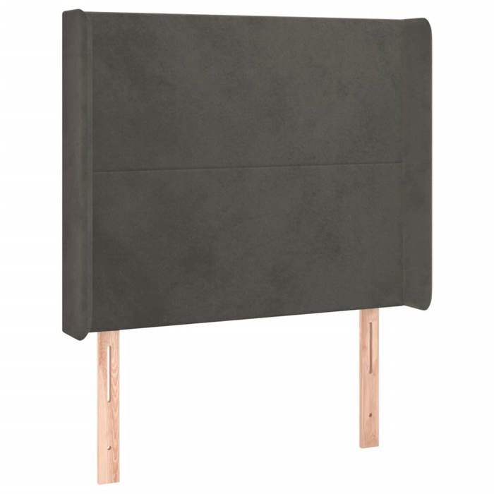 VidaXL Tête de Lit à LED Meuble de Chambre à Coucher Accessoire de Lit Simple Tête de Cadre de Lit Intérieur Gris Foncé 3123811