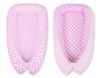 Baby cocoon, double-sided, playpen, swaddle, Premium BOBONO - pink/pink rings