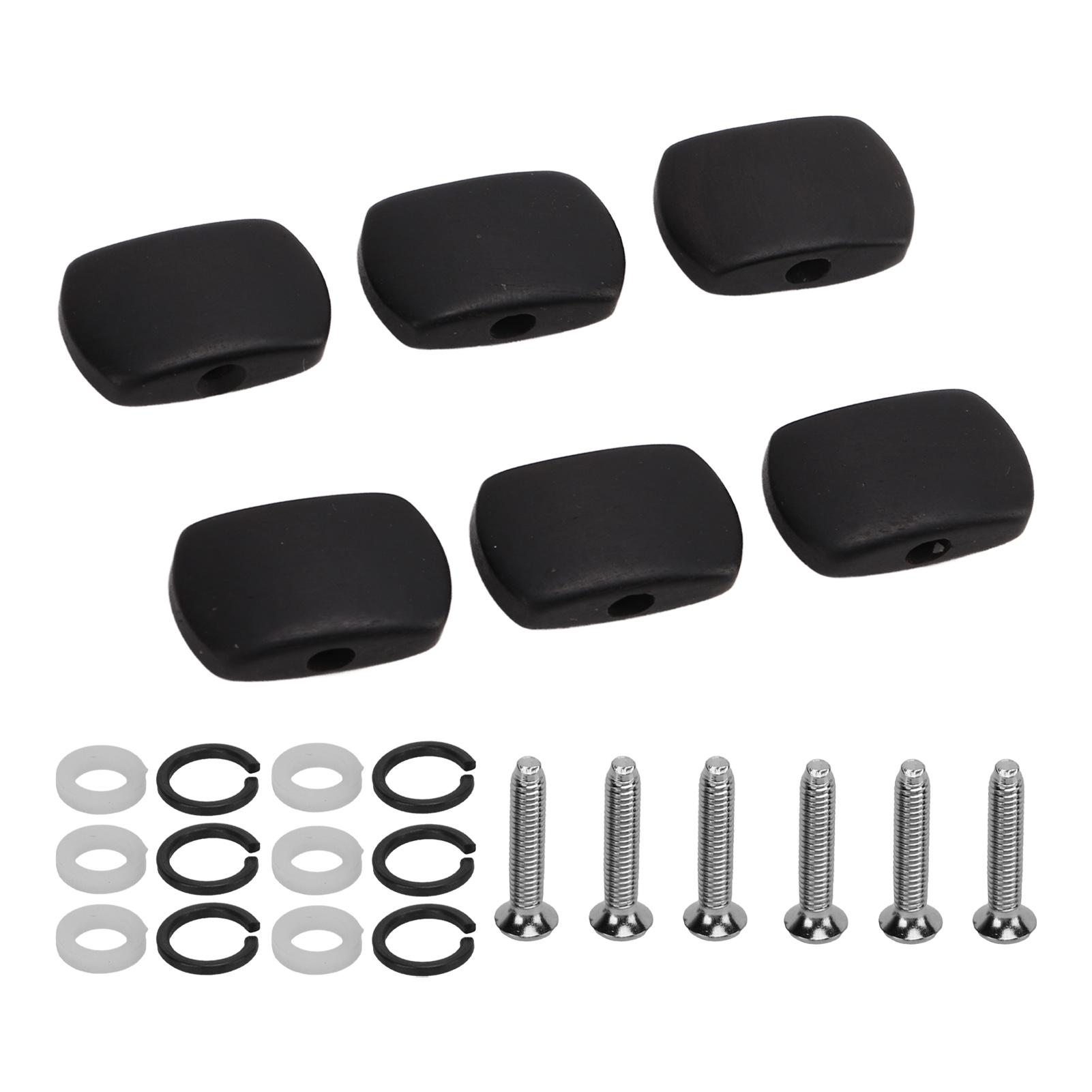 

6шт. Пуговицы колков для гитары Эбони Металлическая пуговица колка для электрогитарБольшой Полу