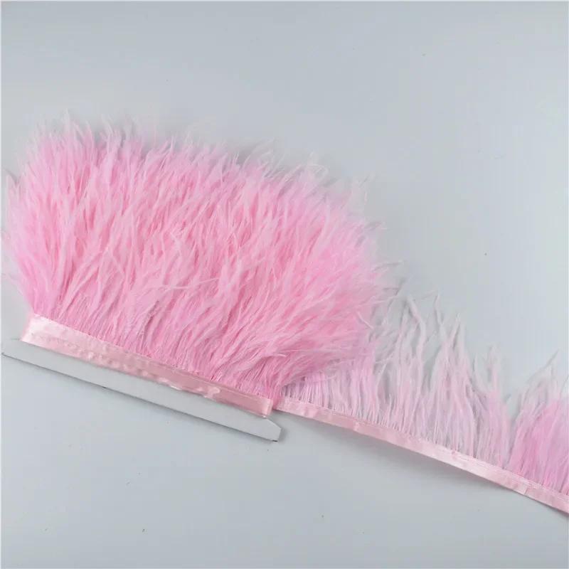 1M 5M 10Meter 8-10Cm Black Ostrich Feather  Trims Natural White Ostrich Feather For Craft Ribbon Fringe For Skirt Party Clothing