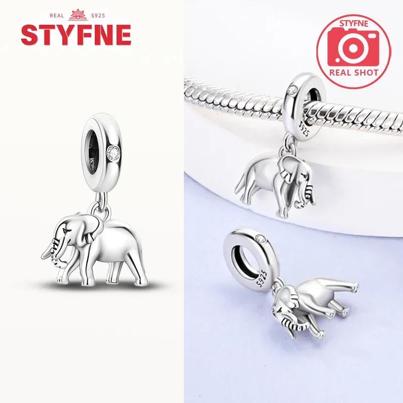 Copperzirconium&Colorful Elephant Dangle Charm Fit Original Bracelet Diy Fine Jewelry Exquisite Gifts For Women